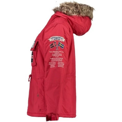 Geographical Norway Parka Fille Boomera Manteaux Couleur Rouge 4 Geographical Norway Parka Fille Boomera Manteaux Couleur Rouge – Image 2