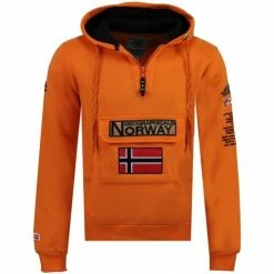 Geographical Norway Sweat Homme Gymclass Color Fluo Sweats & Polaires Couleur Orange