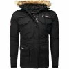 Geographical Norway Parka homme Parka GN Bottle noir Vestes Couleur Noir -Geographical Norway Soldes 18638799 500 A