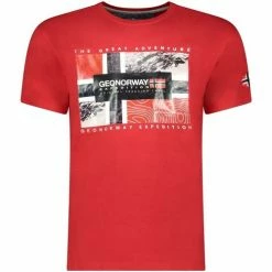 Geographical Norway Tshirt Homme Jeologic T-shirts & Polos Couleur Rouge