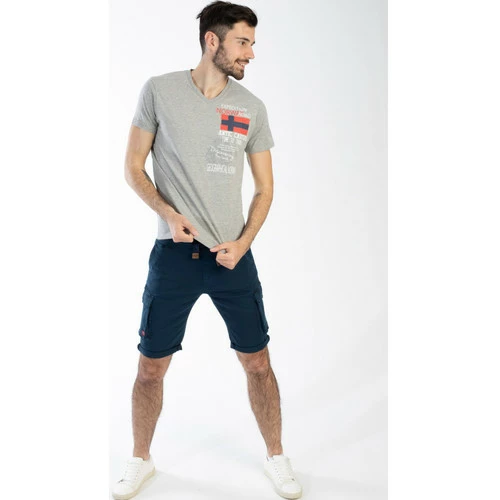 Geographical Norway T-shirt JIXI - col V - imprimé T-shirts & Polos Couleur Gris clair 5 Geographical Norway T-shirt JIXI - col V - imprimé T-shirts & Polos Couleur Gris clair – Image 3