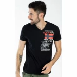 Geographical Norway T-shirt JIXI - col V - imprimé T-shirts & Polos Couleur Noir