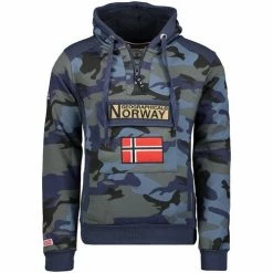 Geographical Norway Sweat Homme Gymclass Camo New Sweats & Polaires Couleur Bleu