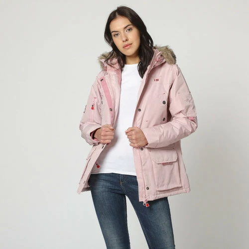 Geographical Norway Parka Achem Manteaux Couleur Rose poudre 4 Geographical Norway Parka Achem Manteaux Couleur Rose poudre – Image 2