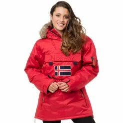 Geographical Norway Anorak Aubergine Manteaux Couleur Rouge