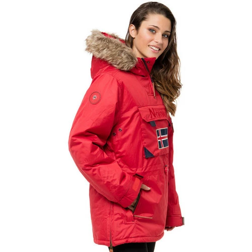 Geographical Norway Anorak Aubergine Manteaux Couleur Rouge 4 Geographical Norway Anorak Aubergine Manteaux Couleur Rouge – Image 2