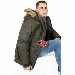 Geographical Norway Doudoune Bantouna Manteaux Couleur Kaki -Geographical Norway Soldes 21153001 500 C