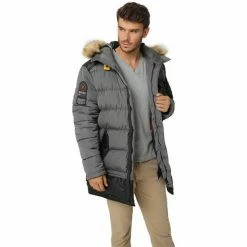 Geographical Norway Parka Bendorf - matelassé - capuche avec bord façon fourrure Manteaux Couleur Noir charbon -Geographical Norway Soldes 21153016 500 B