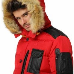 Geographical Norway Parka Bendorf - matelassé - capuche avec bord façon fourrure Manteaux Couleur Rouge -Geographical Norway Soldes 21153017 500 F