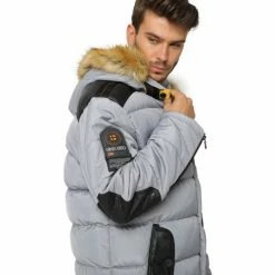 Geographical Norway Parka Bendorf - matelassé - capuche avec bord façon fourrure Manteaux Couleur Gris clair -Geographical Norway Soldes 21153019 500 D