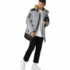 Geographical Norway Parka Bendorf - matelassé - capuche avec bord façon fourrure Manteaux Couleur Gris clair -Geographical Norway Soldes 21153019 500 E