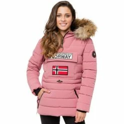Geographical Norway Doudoune Boonshine Manteaux Couleur Rose poudre