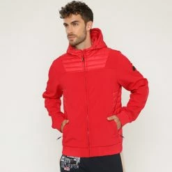 Geographical Norway Parka Chaleur - capuche Manteaux Couleur Rouge -Geographical Norway Soldes 21153128 500 F