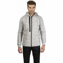 Geographical Norway Doudoune Compact-Hood chiné Manteaux Couleur Gris clair