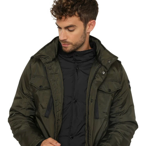 Geographical Norway Parka Divergence - capuche rétractable dans le col Manteaux Couleur Kaki 4 Geographical Norway Parka Divergence - capuche rétractable dans le col Manteaux Couleur Kaki – Image 2