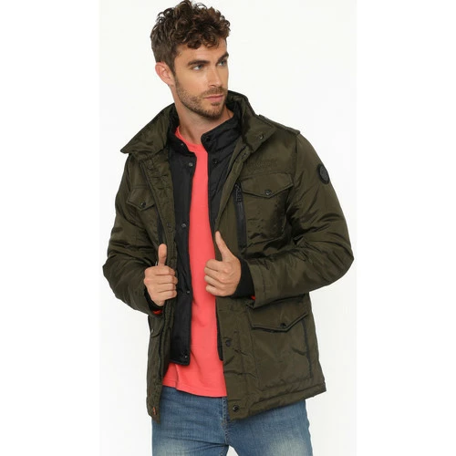 Geographical Norway Parka Divergence - capuche rétractable dans le col Manteaux Couleur Kaki 6 Geographical Norway Parka Divergence - capuche rétractable dans le col Manteaux Couleur Kaki – Image 4