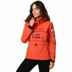 Geographical Norway Veste Tulbeuse - capuche amovible Sweats & Polaires Couleur Corail
