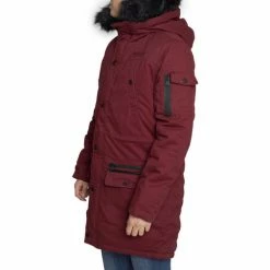 Geographical Norway Canadienne Arissa - capuche avec bord façon fourrure Manteaux Couleur Rouge -Geographical Norway Soldes 21269688 500 C