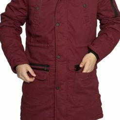 Geographical Norway Canadienne Arissa - capuche avec bord façon fourrure Manteaux Couleur Rouge -Geographical Norway Soldes 21269688 500 E