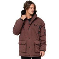 Geographical Norway Parka Coquin - capuche avec bord façon fourrure Manteaux Couleur Marron