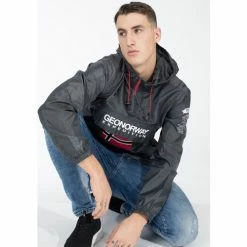 Geographical Norway Coupe-vent Brest - capuche Vestes Couleur Gris foncé -Geographical Norway Soldes 21517130 500 E