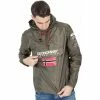 Geographical Norway Coupe-vent Brest - capuche Vestes Couleur Vert militaire -Geographical Norway Soldes 21517131 500 A