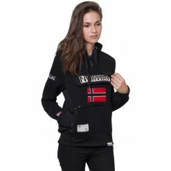 Geographical Norway Sweat sport Gymclass - logo - capuche Sweats & Polaires Couleur Noir