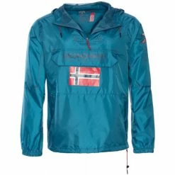 Geographical Norway Coupe-vent Brest - capuche - bleu pétrole Vestes Couleur Bleu