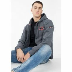 Geographical Norway Sweat sport Glacier - logo - capuche Sweats & Polaires Couleur Gris foncé -Geographical Norway Soldes 21563775 500 C