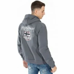 Geographical Norway Sweat sport Glacier - logo - capuche Sweats & Polaires Couleur Gris foncé -Geographical Norway Soldes 21563775 500 D