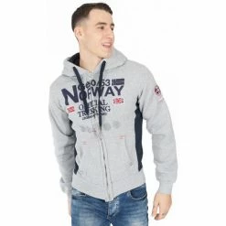 Geographical Norway Sweat sport Gafont - imprimé - capuche Sweats & Polaires Couleur Gris clair