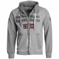 Geographical Norway Sweat sport Gimdo - logo - capuche Sweats & Polaires Couleur Gris clair