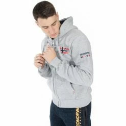 Geographical Norway Sweat sport Glacier - logo - capuche Sweats & Polaires Couleur Gris clair -Geographical Norway Soldes 21563798 500 C