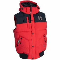 Geographical Norway Doudoune sans manches Vortex - capuche Manteaux Couleur Rouge -Geographical Norway Soldes 21563806 500 C