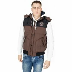 Geographical Norway Doudoune sans manches Vortex - capuche Manteaux Couleur Marron