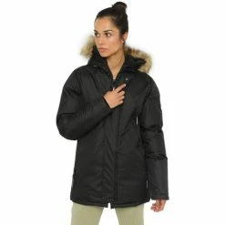 Geographical Norway Anorak Driverla - capuche avec bord façon fourrure Manteaux Couleur Noir