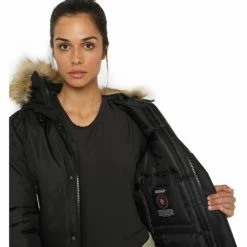 Geographical Norway Anorak Driverla - capuche avec bord façon fourrure Manteaux Couleur Noir -Geographical Norway Soldes 21566181 500 E