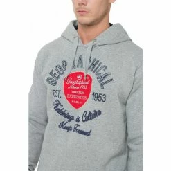 Geographical Norway Sweat sport Garlon - logo brodé - capuche - 100% coton Sweats & Polaires Couleur Gris clair -Geographical Norway Soldes 21589568 500 C