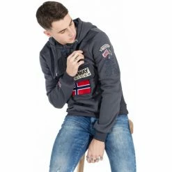 Geographical Norway Sweat Gymclass - motif brodé Sweats & Polaires Couleur Gris foncé -Geographical Norway Soldes 21589593 500 B
