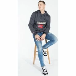 Geographical Norway Sweat Gymclass - motif brodé Sweats & Polaires Couleur Gris foncé -Geographical Norway Soldes 21589593 500 C
