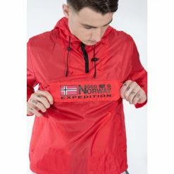 Geographical Norway Veste - parka - coupe-vent sport Boogee - résille - capuche Vestes Couleur Rouge -Geographical Norway Soldes 21636120 500 C