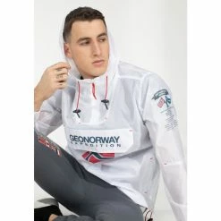 Geographical Norway Coupe-vent Brest - capuche Vestes Couleur Blanc -Geographical Norway Soldes 21636125 500 C
