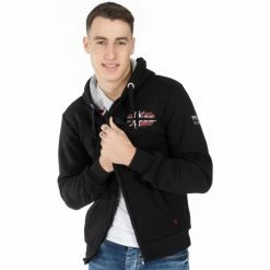 Geographical Norway Sweat sport Glacier - logo - capuche Sweats & Polaires Couleur Noir -Geographical Norway Soldes 21636139 500 B