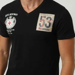 Geographical Norway T-shirt - col V T-shirts & Polos Couleur Noir -Geographical Norway Soldes 21636160 500 D
