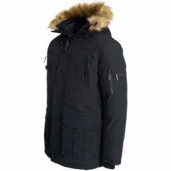 Geographical Norway Parka Airline Manteaux Couleur Noir -Geographical Norway Soldes 21756408 500 B