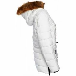 Geographical Norway Anorak Boonshine - logo - capuche Manteaux Couleur Blanc -Geographical Norway Soldes 21756420 500 C