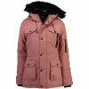 Geographical Norway Parka Coquin - logo brodé - capuche avec bord façon fourrure Manteaux Couleur Rose -Geographical Norway Soldes 21756433 500 A
