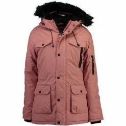 Geographical Norway Parka Coquin - logo brodé - capuche avec bord façon fourrure Manteaux Couleur Rose