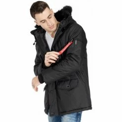 Geographical Norway Veste Dagobert - capuche avec bord façon fourrure Manteaux Couleur Noir -Geographical Norway Soldes 21793518 500 C