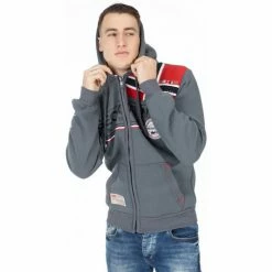 Geographical Norway Sweat Faponi - logo Sweats & Polaires Couleur Gris foncé -Geographical Norway Soldes 21793520 500 D